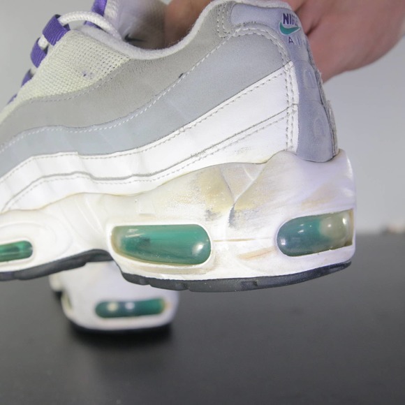 Nike Air Max 95 Low White Gray Women's Sneakers 003601 Size 6.5 Womens/5 Youth - Picture 7 of 11